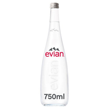 evian Still Natural Mineral Water 750ml Glass