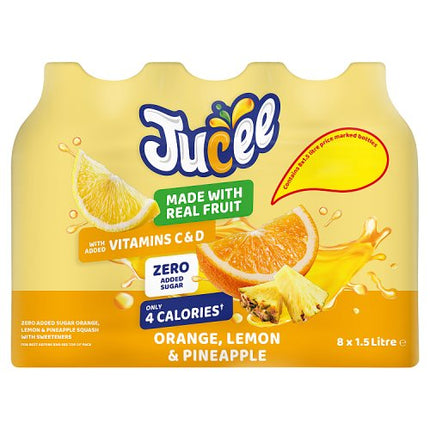 Jucee No Added Sugar Orange, Lemon & Pineapple 8X1.5L £1.59