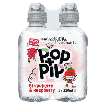 Pop & Pip Strawberry & Raspberry 4pk 330ml