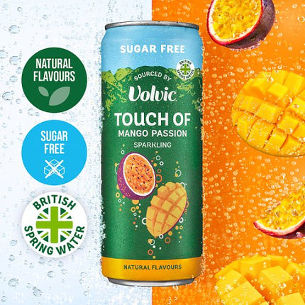 Volvic Touch of Fruit Sparkling Mango Passion Sugar Free 330ml