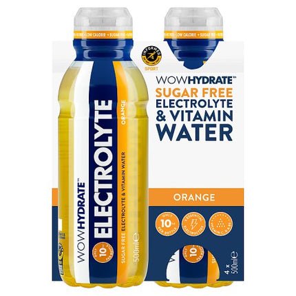 Wow Hydrate Electrolyte & Vitamin Water Orange 4x500ml