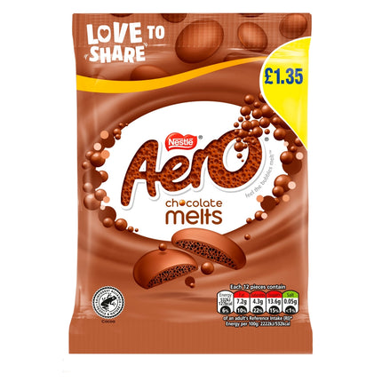 Aero Melts Milk Chocolate Bag 80g £1.35