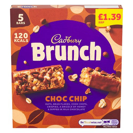 Cadbury Brunch Bar Choc Chip 5 Pack 140g £1.39