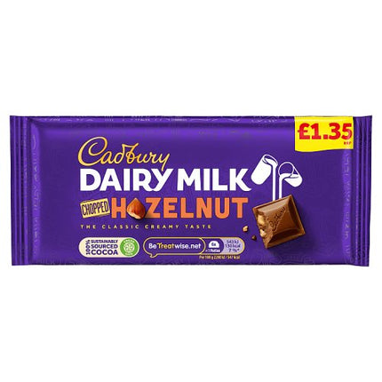 Cadbury Dairy Milk Chopped Hazelnut Chocolate Block Bar 95g £1.35