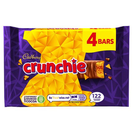 Cadbury Crunchie Chocolate Bar 4 Pack Multipack 104.4g