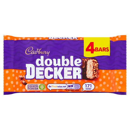 Cadbury Double Decker Chocolate Bar 4 Pack Multipack 149.2g