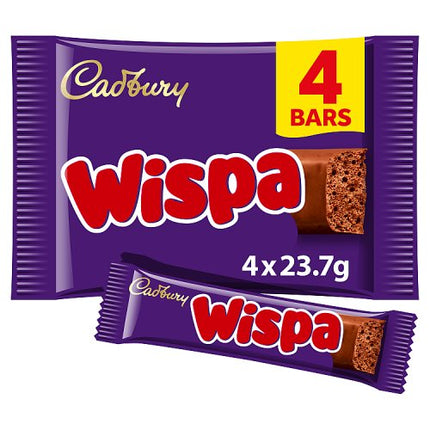 Cadbury Wispa Chocolate Bar 4 Pack Multipack 94.8g