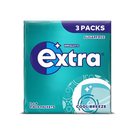 Extra Cool Breeze Sugarfree Chewing Gum 3 Packs