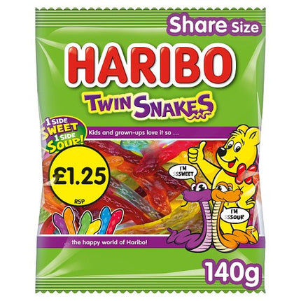 Haribo Twin Snakes 140g PMP £1.25