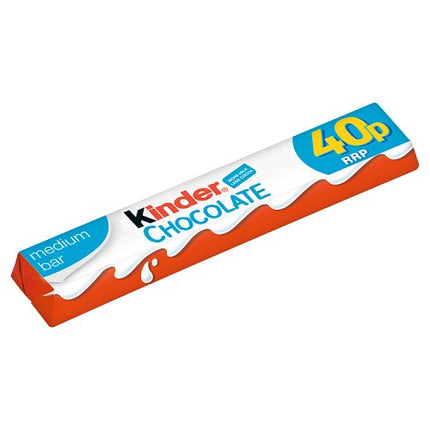 Kinder Medium Chocolate Single Bar 21g 40p