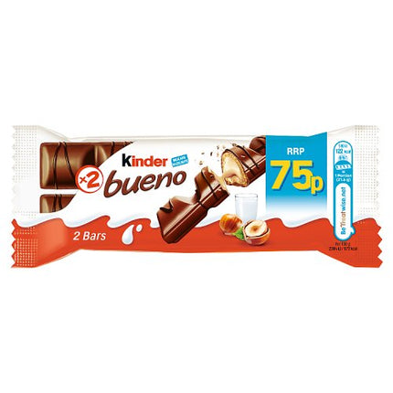 Kinder Bueno Milk Chocolate and Hazelnut 2x21.5g 75p