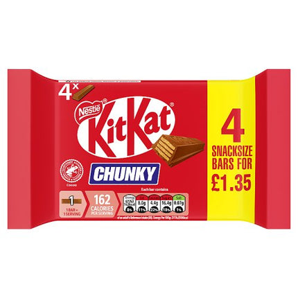 Kit Kat Chunky Milk 4 Pack 128g £1.35