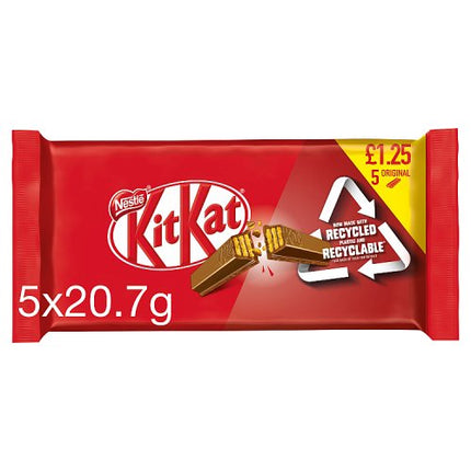 Kit Kat 2 Finger Milk 5 Pack 103.5g £1.25