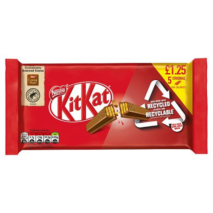 Kit Kat 2 Finger Milk 5 Pack 103.5g £1.25