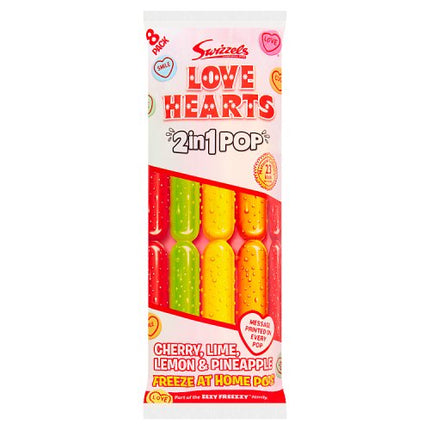 Love Hearts 2 in 1 600ml Ice Pops 8 pack