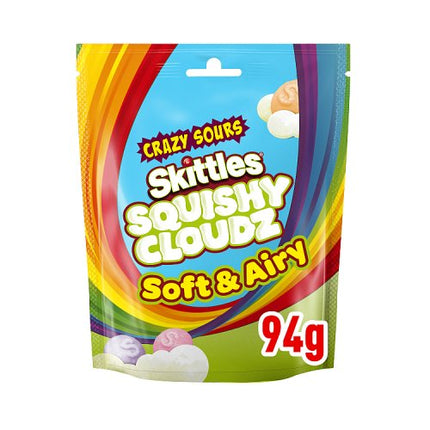 Skittles Squishy Cloudz Sour Fruit Flavoured Sweets Pouch Bag 94g