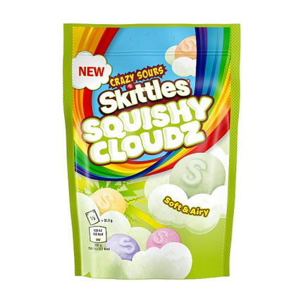 Skittles Squishy Cloudz Sour Fruit Flavoured Sweets Pouch Bag 94g