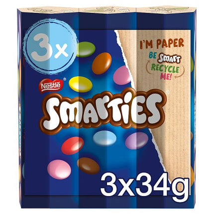 Smarties Milk Chocolate Tube 3x34g