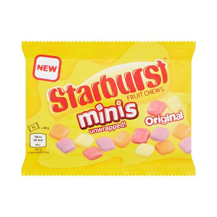 Starburst Minis Vegan Chewy Sweets Fruit Flavoured Bag 45g