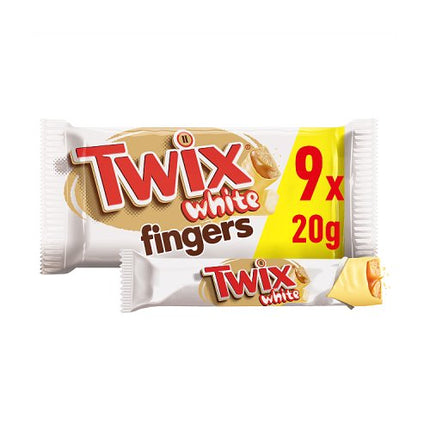 Twix Caramel & White Chocolate Fingers Biscuit Snack Bars Multipack 9x20g