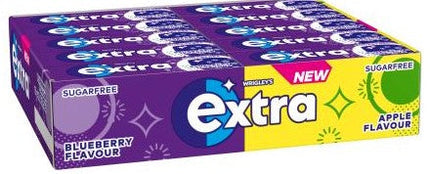 Extra Blueberry & Apple Mixed Case Sugar Free Chewing Gum 10 Pieces