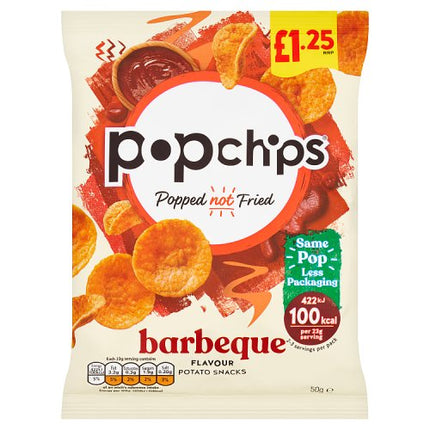 Popchips BBQ Crisps 50g  £1.25