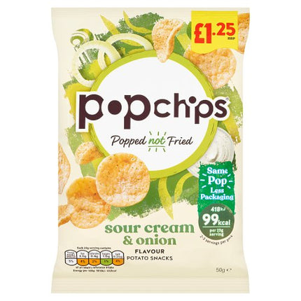 Popchips Sour Cream & Onon 50g £1.25