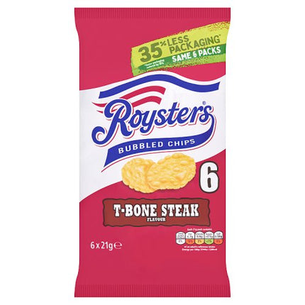 Roysters T-Bone Steak Bubbled Chips 6x21g