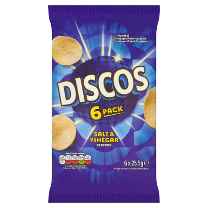 Discos Salt & Vinegar Potato Crisps 6x25.5g