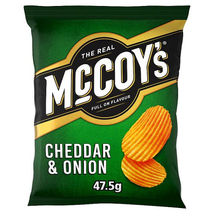 McCoy's Cheddar & Onion Flavour Ridge Cut Potato Crisps 45g