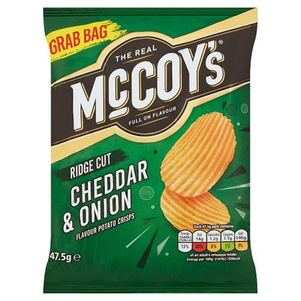 McCoy's Cheddar & Onion Flavour Ridge Cut Potato Crisps 45g