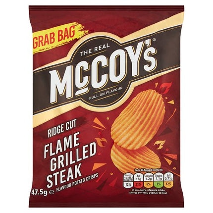 The Real McCoy's Flame Grilled Steak Ridge Cut Potato Crisps 45g