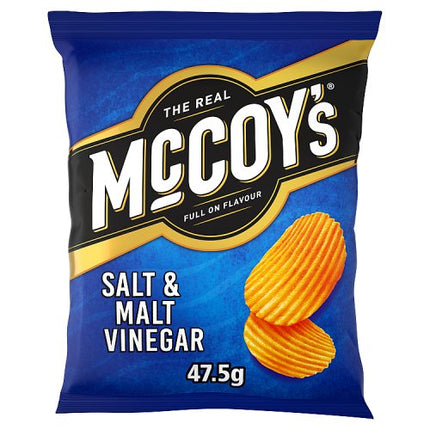 The Real McCoy's Salt & Malt Vinegar Flavour Ridge Cut Potato Crisps 45g