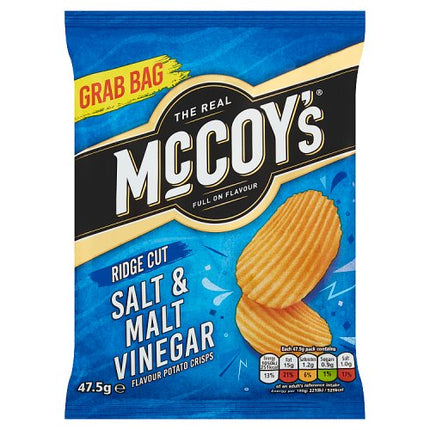 The Real McCoy's Salt & Malt Vinegar Flavour Ridge Cut Potato Crisps 45g