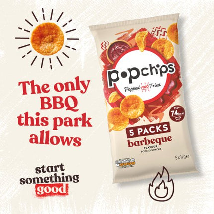 popchips Barbeque Crisps 5x17g