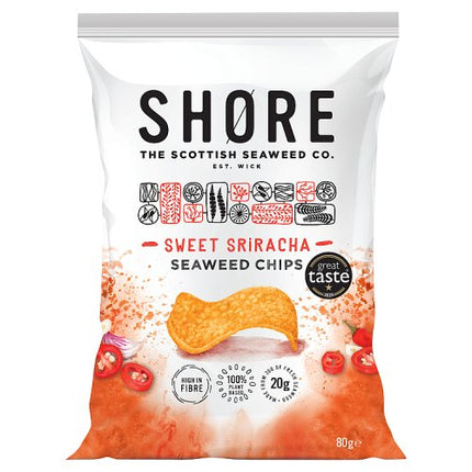 Shore Seaweed Crisps Sweet Siracha Chilli Share Bag 80g