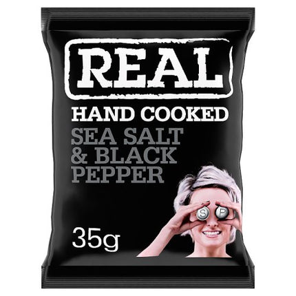 REAL Handcooked Sea Salt & Black Pepper Crisps 35g