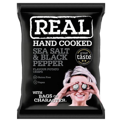 REAL Handcooked Sea Salt & Black Pepper Crisps 35g