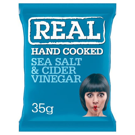 REAL Hancooked Sea Salt & Malt Vinegar Crisps 35g