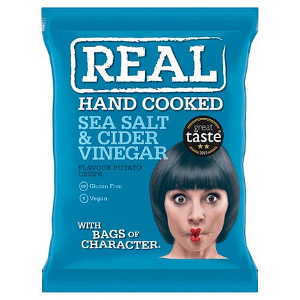 REAL Hancooked Sea Salt & Malt Vinegar Crisps 35g