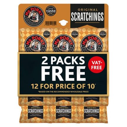 Mr Porky Pork Scratchings Gold Pub Card 12x25G