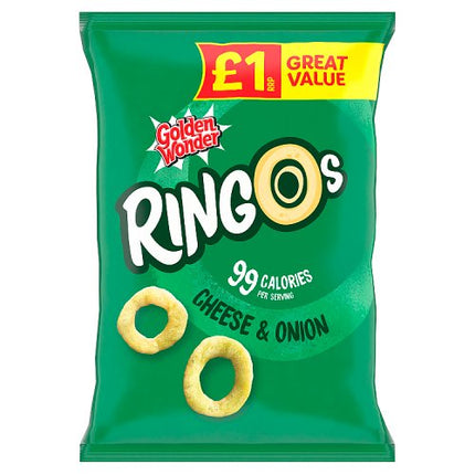 Golden Wonder Ringos Cheese & Onion 40g PMP £1