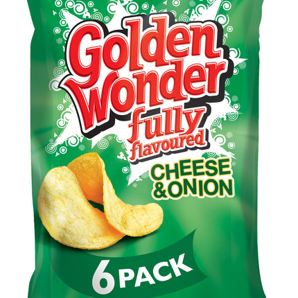 Golden Wonder Cheese & Onion Crisps 6x25g