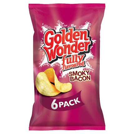 Golden Wonder Smoky Bacon Crisps 6x25g