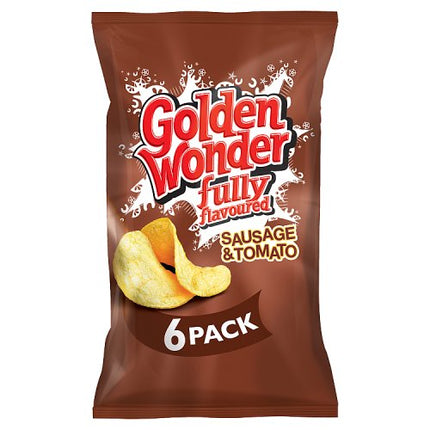 Golden Wonder Sausage & Tomato Crisps 6x25g