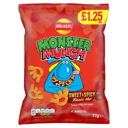 Walkers Flamin Hot Monster Munch 72g £1.25