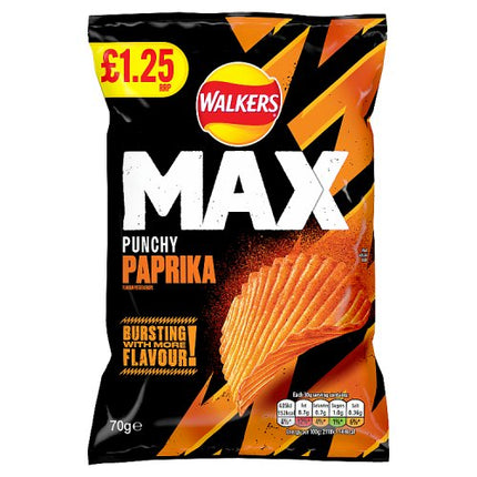 Walkers Max Paprika 15 x 70g £1.25