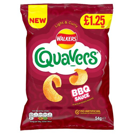 Walkers Quavers Bbq 18x54g £1.25