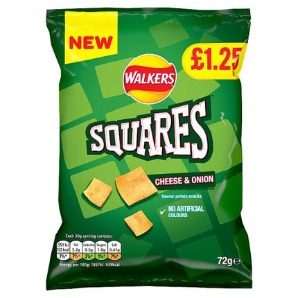 Walkers Squares C&O 72g £1.25