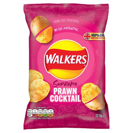 Walkers Prawn Cocktail Crisps 32.5g